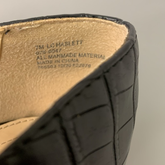 Black Liz Claiborne Haslett Memory Foam Pointed Toe Block Heel Pump 7 Workwear - Picture 12 of 12